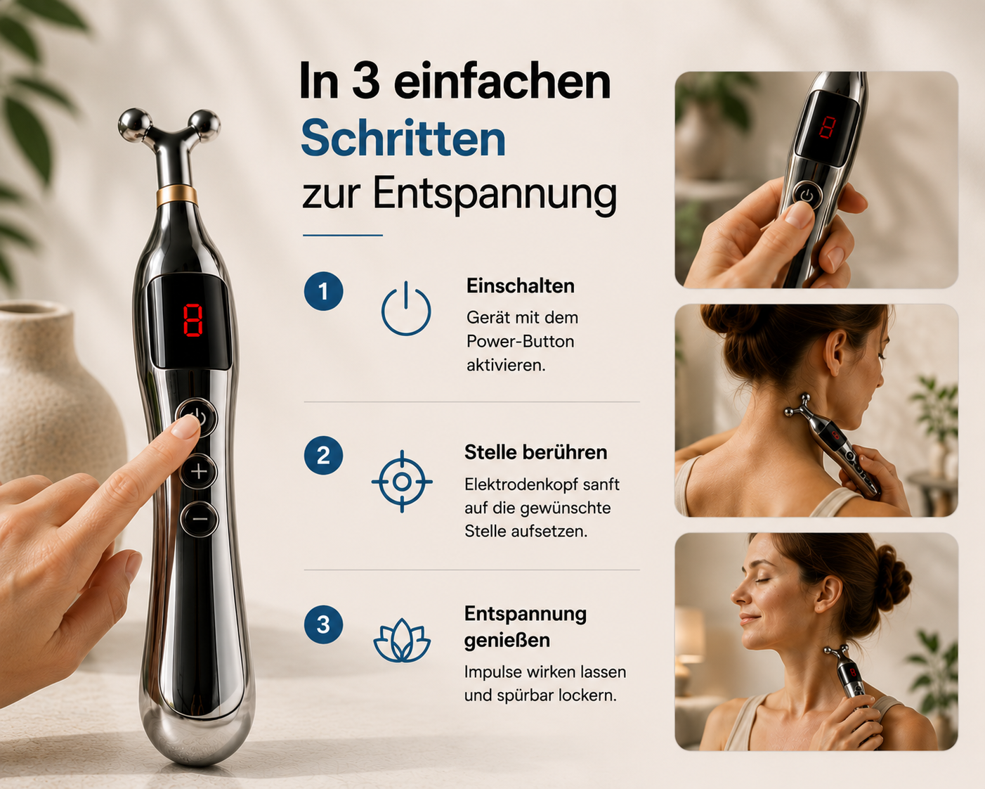 Auropulse I Tiefenstimulationsstift für verspannte Muskelpunkte